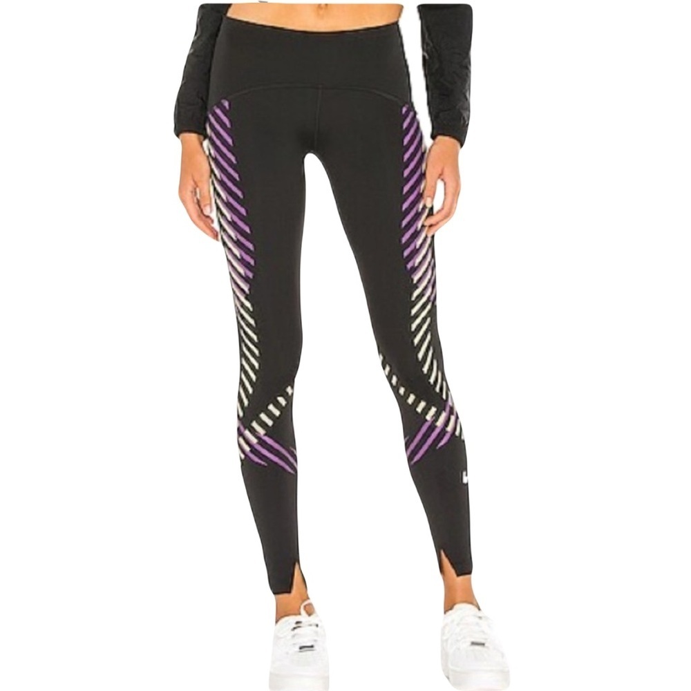 Nike Womens Power Speed Runway Graphic Running 7/8 Tights Like New Small